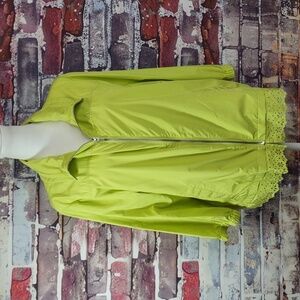 Zenergy By Chico's "Brooke" Laser Cut Zip Front Jacket